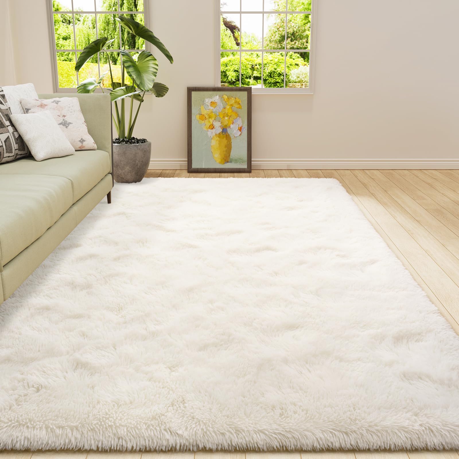 Amazon.com: Amearea Premium Soft Area Rug 4x5.3 Feet, Cream Rugs